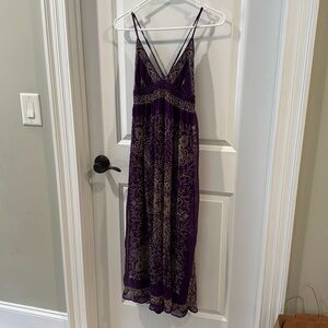 Small Purple Paisley Halter Maxi Dress